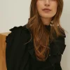 Fashion Oasis Frill Detail Belted Crepe Dress Black