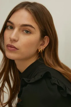Sale Oasis Frill Detail Belted Crepe Jumpsuit Black