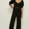 Outlet Oasis Frill Detail Knitted Tie Front Crop Top Ecru