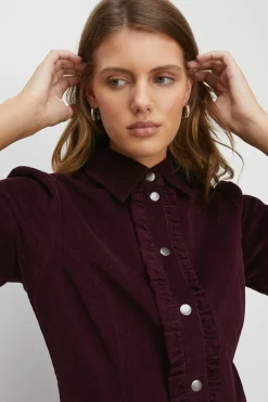 Best Oasis Frill Placket Mini Dress Navy