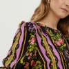 Hot Oasis Frill Ruffle Trailing Stripe Midi Dress Black