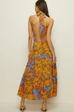 Best Oasis Fruit Print Halter Midi Dress Multi