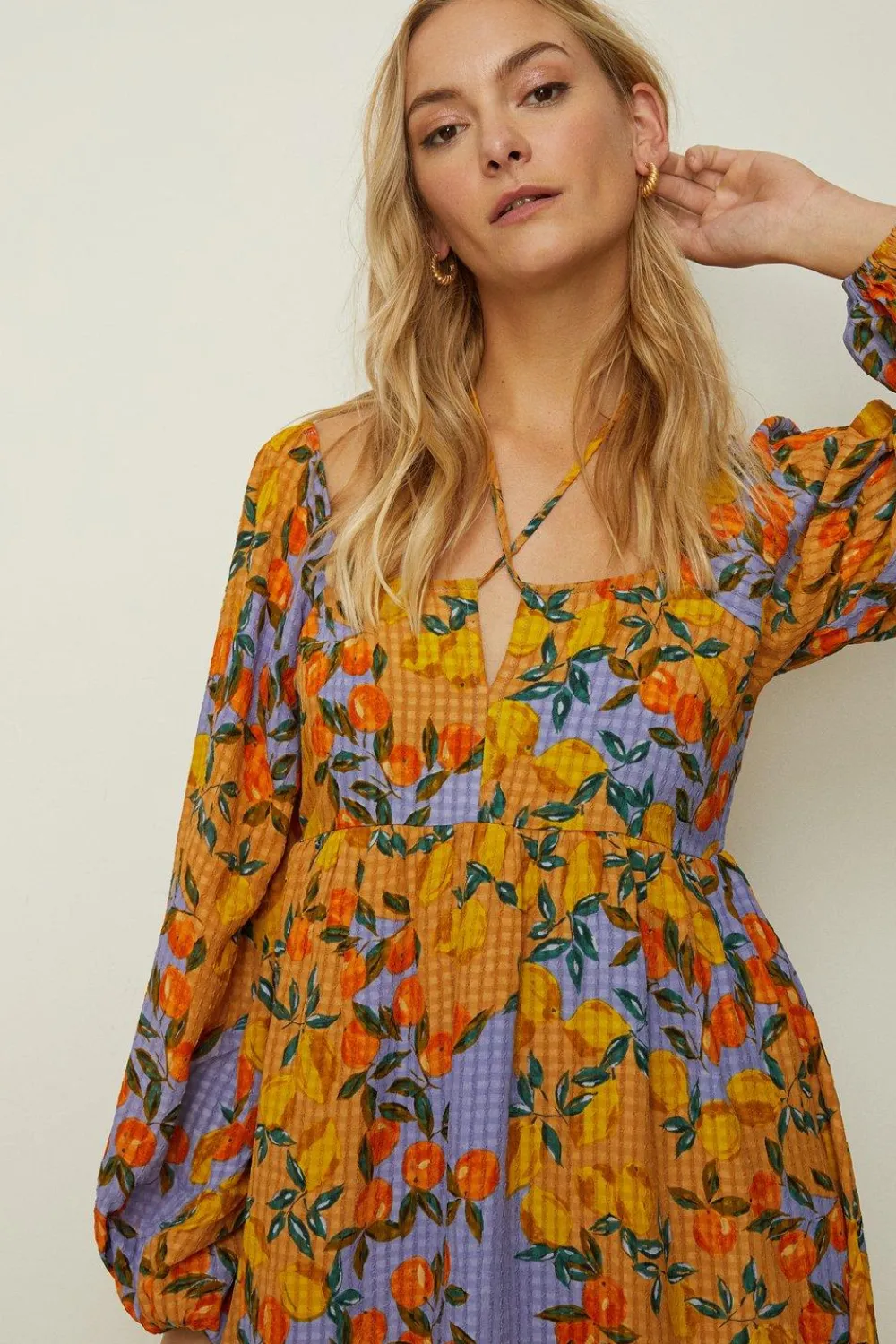 Outlet Oasis Fruit Print Skater Dress Multi
