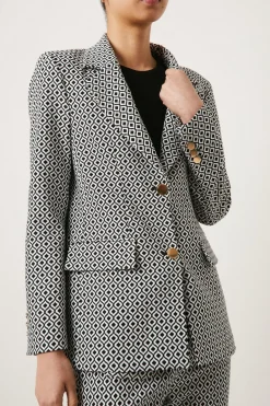 Best Oasis Geo Jacquard Blazer Mono