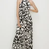 Clearance Oasis Geo Printed Belted Halter Jumpsuit Mono