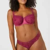Hot Oasis Gorgeous Heritage Bloom Embroidery Brief Red