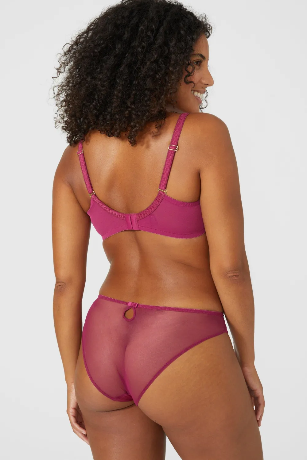 Hot Oasis Gorgeous Heritage Bloom Embroidery Brief Red