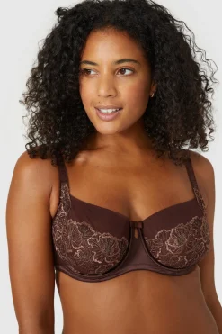 Outlet Oasis Gorgeous Heritage Bloom Non Pad Balcony Bra Mocha