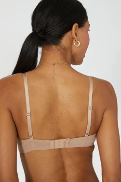 Fashion Oasis Gorgeous Smooth Lace T-Shirt Bra Almond