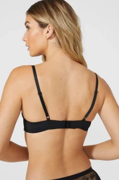 Sale Oasis Gorgeous Smooth Lace T-Shirt Bra Black