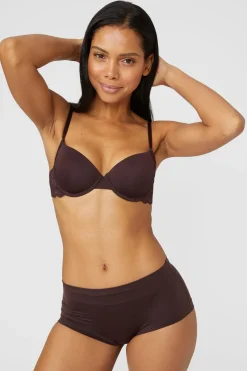 Fashion Oasis Gorgeous Smooth Lace T-Shirt Bra Chocolate
