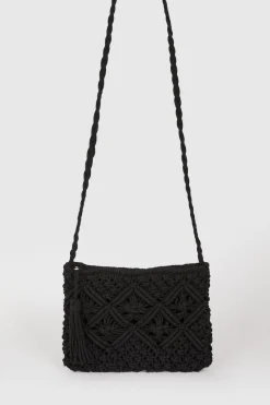 Discount Oasis Hand Crotchet Detail Bag Black