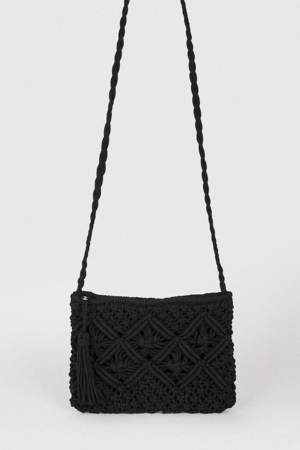 Discount Oasis Hand Crotchet Detail Bag Black