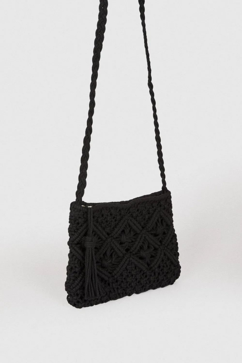 Discount Oasis Hand Crotchet Detail Bag Black