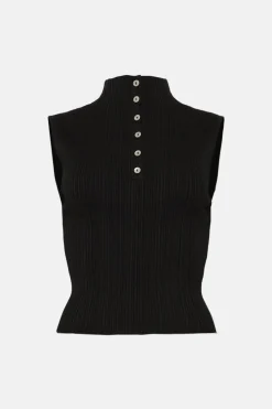 Discount Oasis High Neck Knitted Vest Green