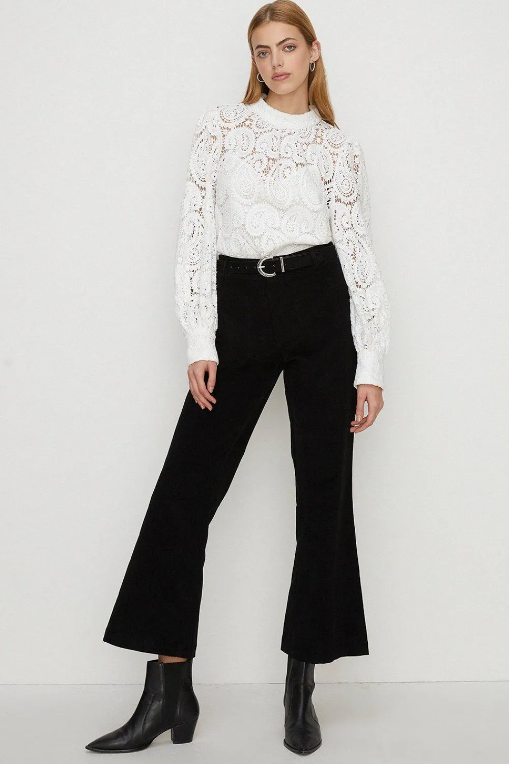 Discount Oasis High Waist Cord Flare Black