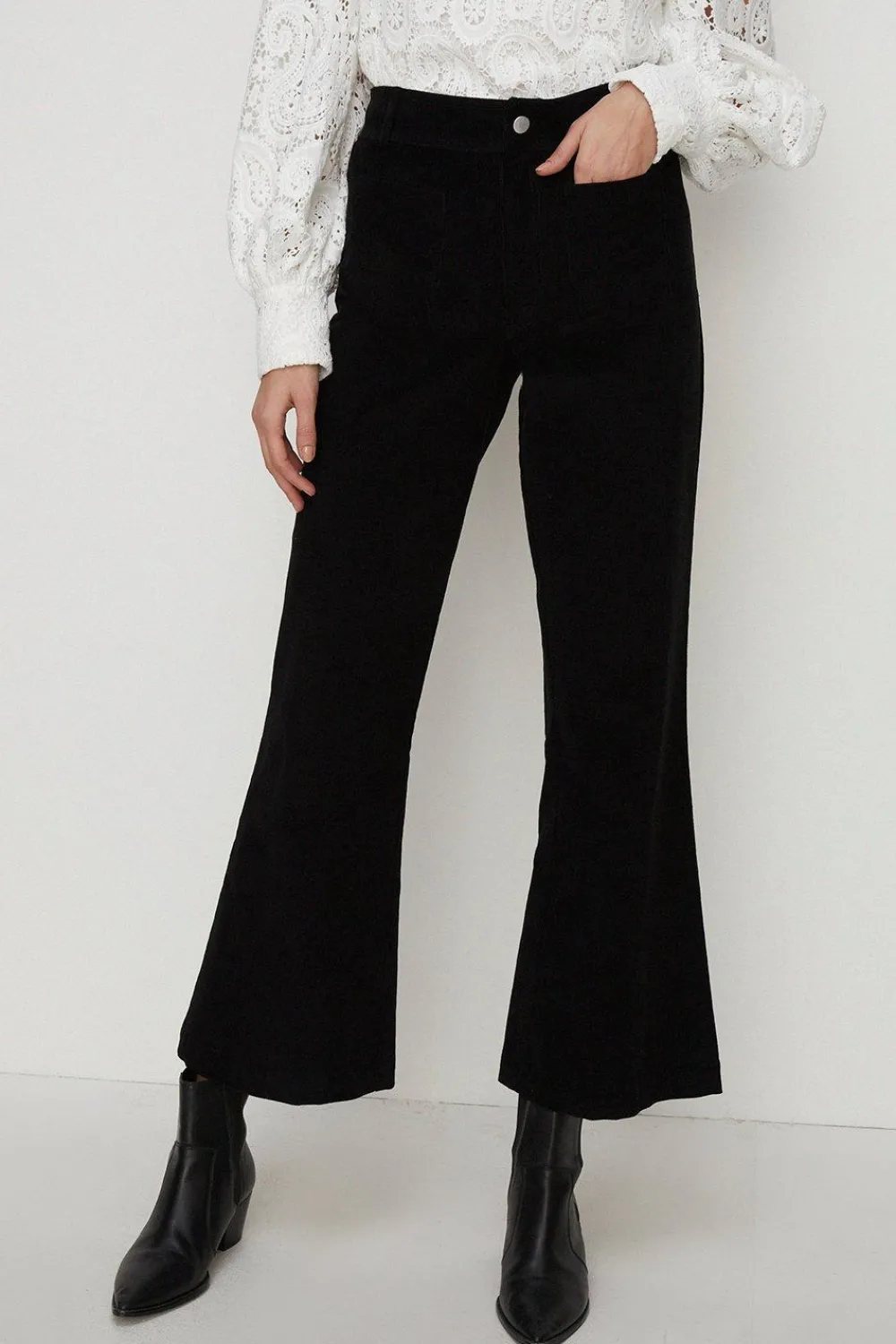 Discount Oasis High Waist Cord Flare Black