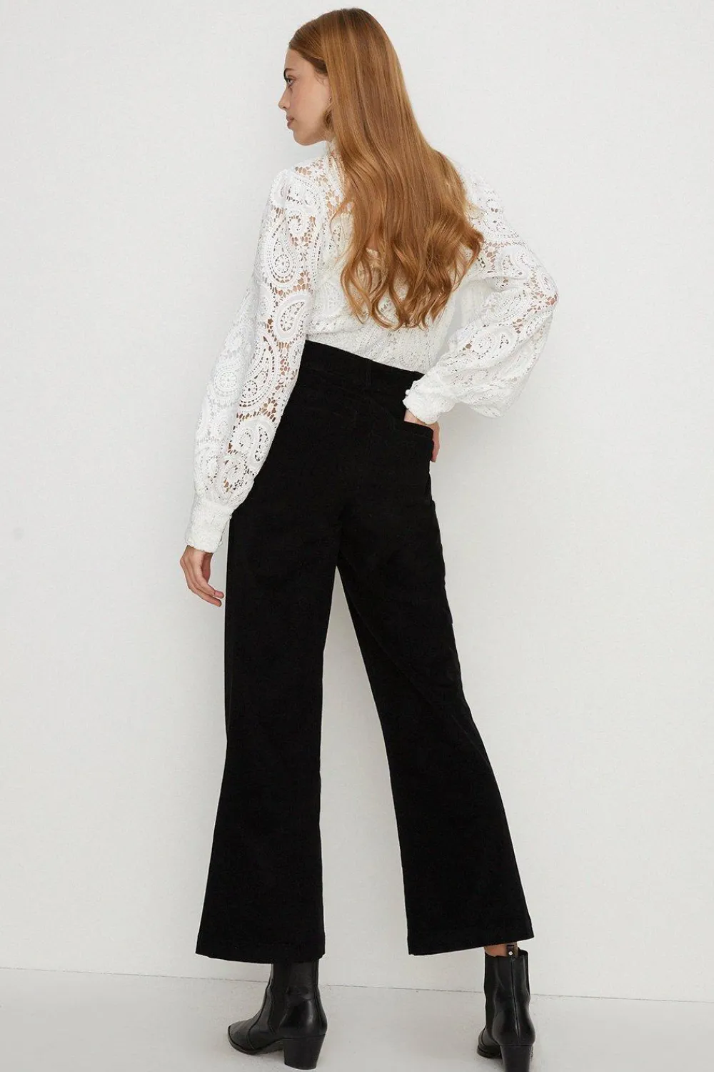 Discount Oasis High Waist Cord Flare Black