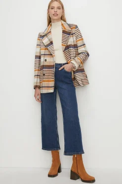 Hot Oasis High Waist Straight Leg Crop Jean Mid Blue