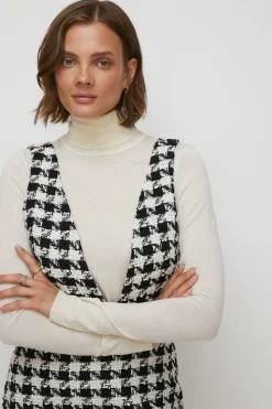 Online Oasis Houndstooth Check Pinafore Mini Dress Mono