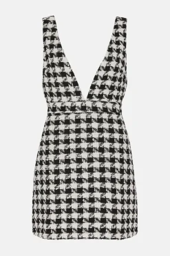 Online Oasis Houndstooth Check Pinafore Mini Dress Mono