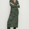 Hot Oasis Jacquard Deep Plunge Maxi Dress Multi