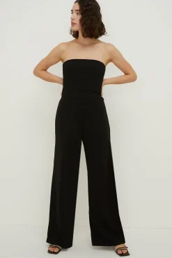 Fashion Oasis Jersey Crepe Bandeau Jumpsuit Black