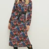 Online Oasis Jersey Crepe Floral Long Sleeve Shirt Dress Multi