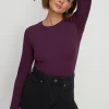 Sale Oasis Jersey Crew Neck Long Sleeve Top Berry
