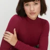 Clearance Oasis Jersey Funnel Neck Long Sleeve Top Berry