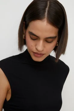 Outlet Oasis Jersey Funnel Neck Ruched Side Top Pink
