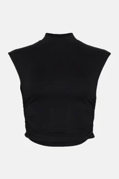 Outlet Oasis Jersey Funnel Neck Ruched Side Top Pink