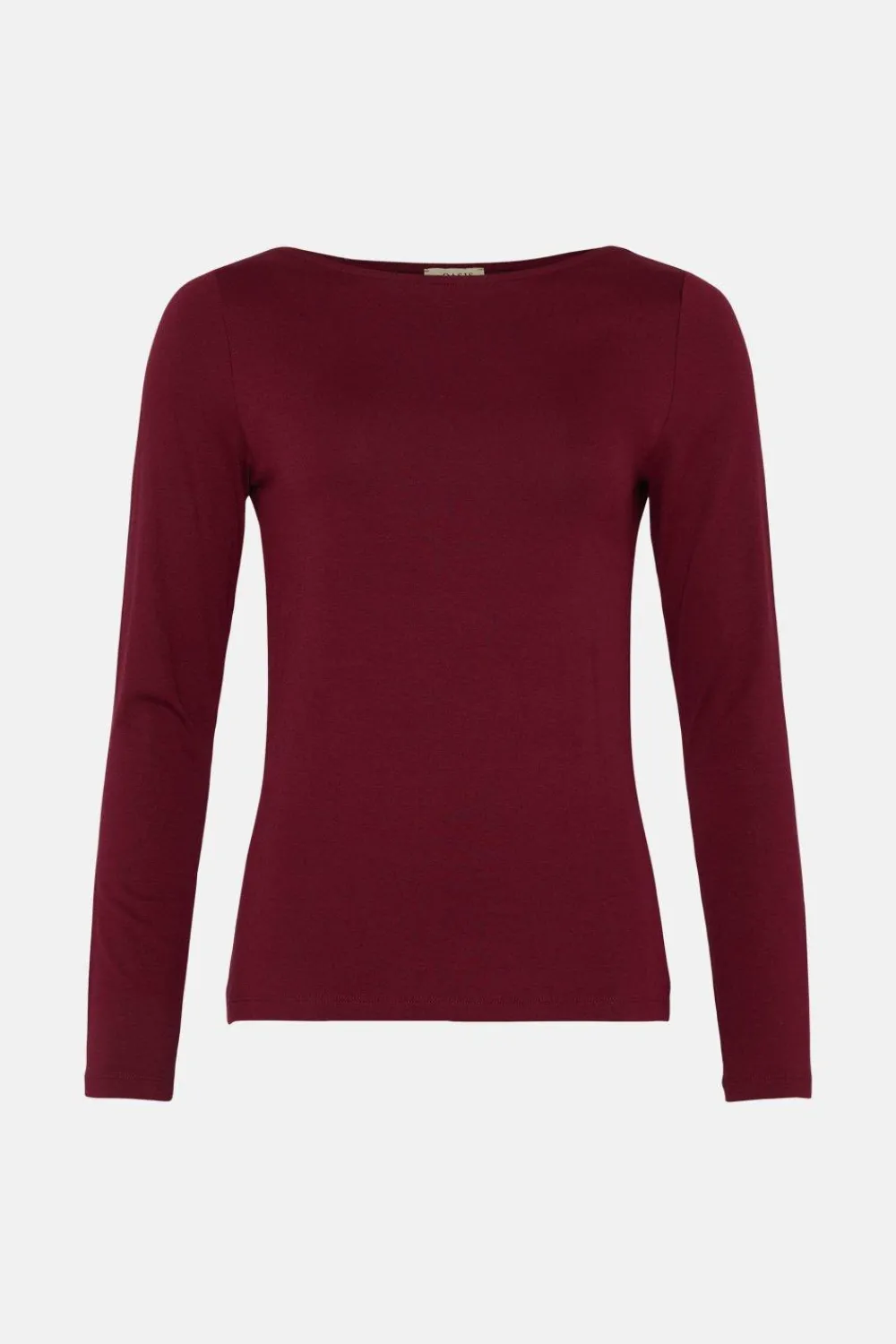 Online Oasis Jersey Slash Neck Long Sleeve Top Berry