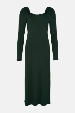Discount Oasis Jersey Square Neck Midi Dress Dark Green