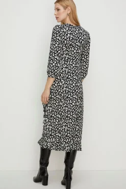 Sale Oasis Jersey Wrap Midi Dress Animal