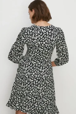 Online Oasis Jersey Wrap Mini Dress Animal