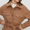 Discount Oasis Knit Back Pocket Detail Overshirt Jacket Camel