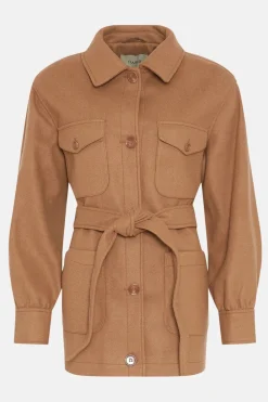 Discount Oasis Knit Back Pocket Detail Overshirt Jacket Camel