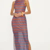 Online Oasis Knit Look Midaxi Racer Dress Multi