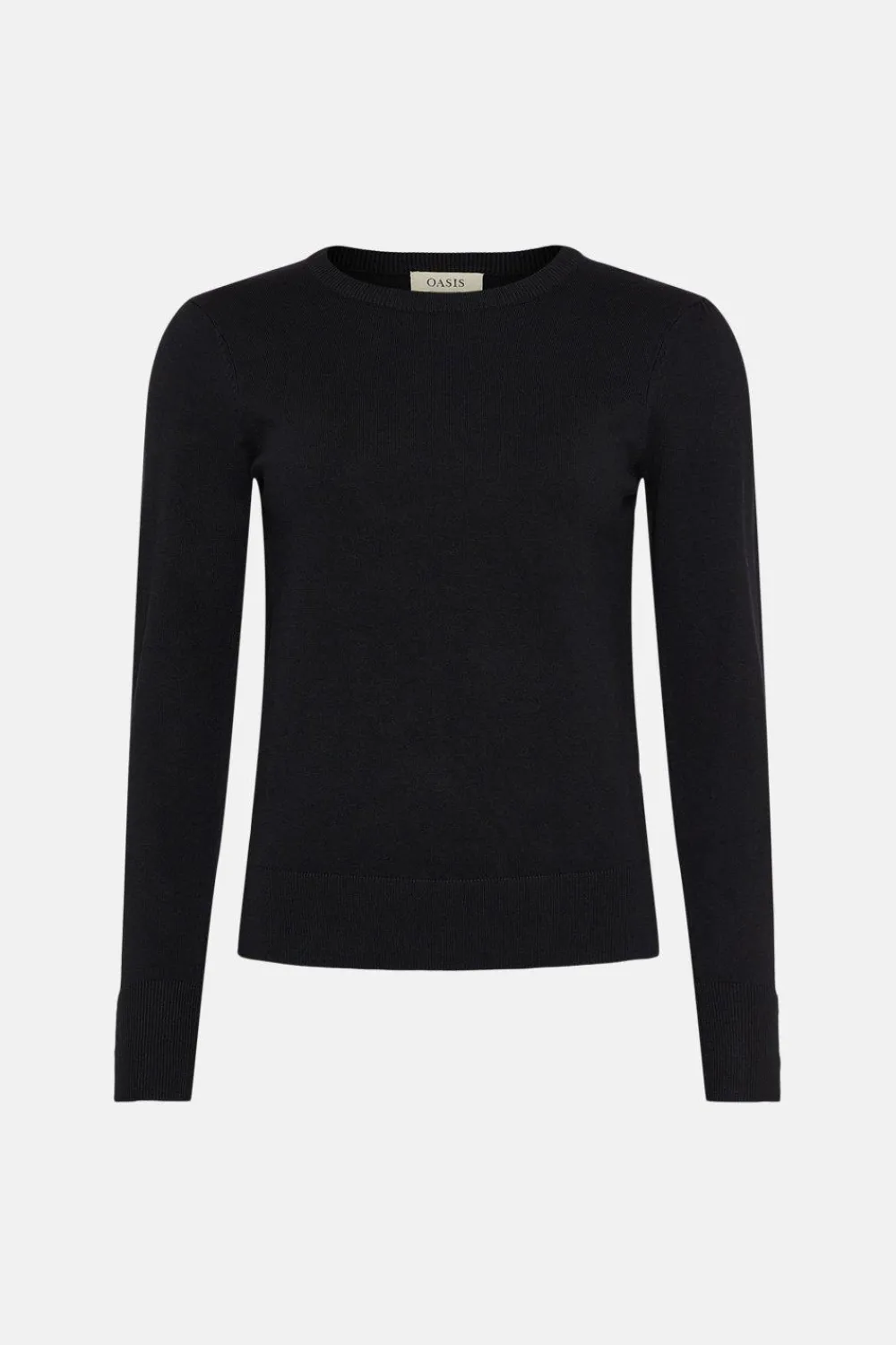 Sale Oasis Knitted Crew Jumper Black