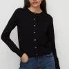 Fashion Oasis Knitted Crew Neck Cardigan Black