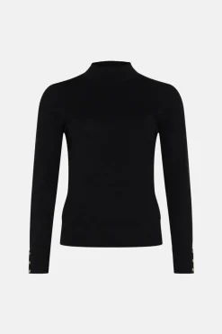 Discount Oasis Knitted Funnel Neck Jumper Black