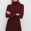 Discount Oasis Knitted Roll Neck Jumper Forest