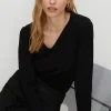 Best Oasis Knitted V Neck Jumper Black