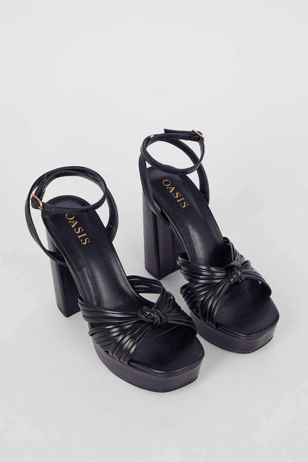 New Oasis Knot Detail Platform Heel Black