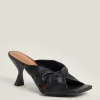 New Oasis Knot Heeled Mule Black