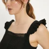 Online Oasis Lace And Pintuck Insert Cami Top Black