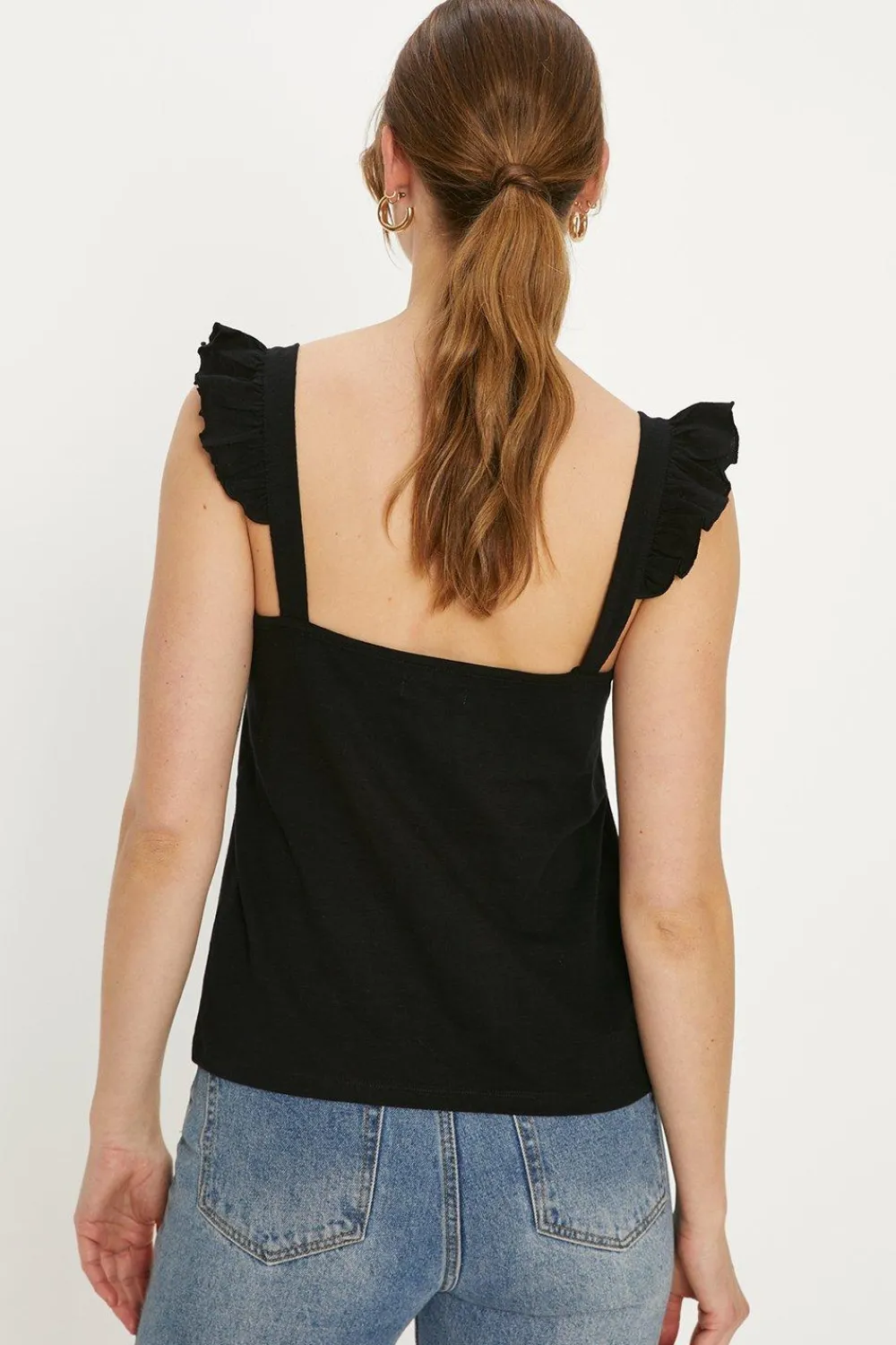 Online Oasis Lace And Pintuck Insert Cami Top Black