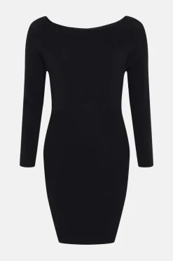 Online Oasis Lace Back Detail Batwing Mini Dress Black