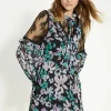 Best Oasis Lace Detailed Floral Ruffle Tie Neck Skater Dress Lilac